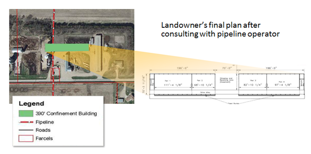 Landowner's final plan after consulting with pipeline operator