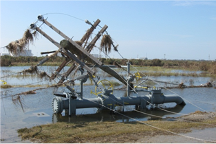 Pipeline manifold impacted by flooding