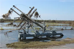 Pipeline manifold impacted by flooding